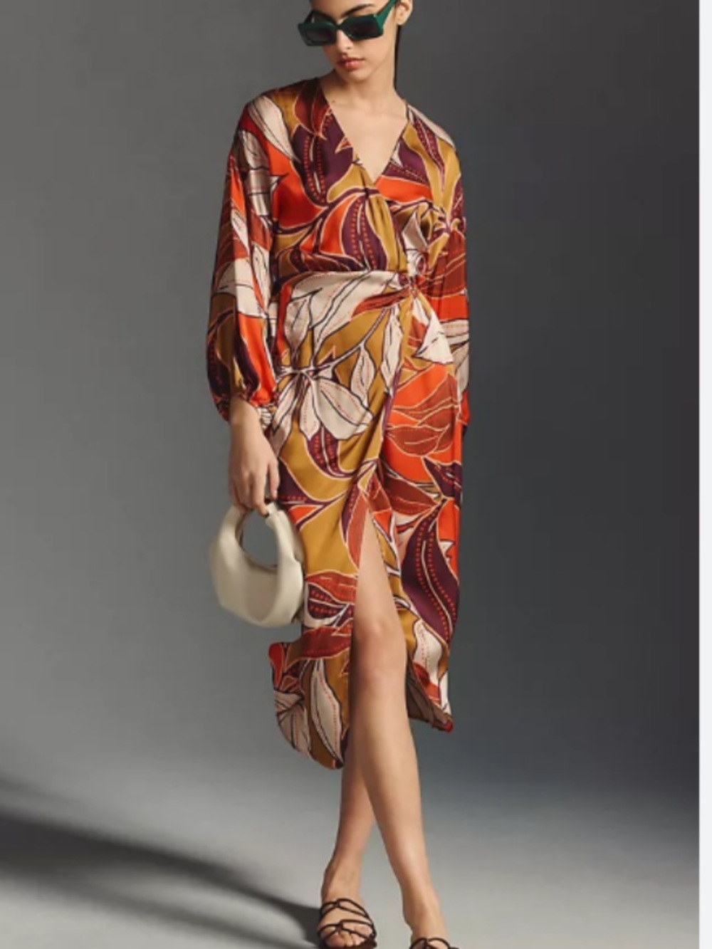 Anthropologie NEW abstract Printed Faux Wrap Maxi Dress Size Large NWT $170 Tag